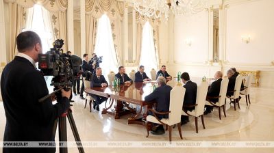 Prezydent Azerbejdżanu Ilham Alijew spotkał się z premierem Białorusi Aleksandrem Turczinem 