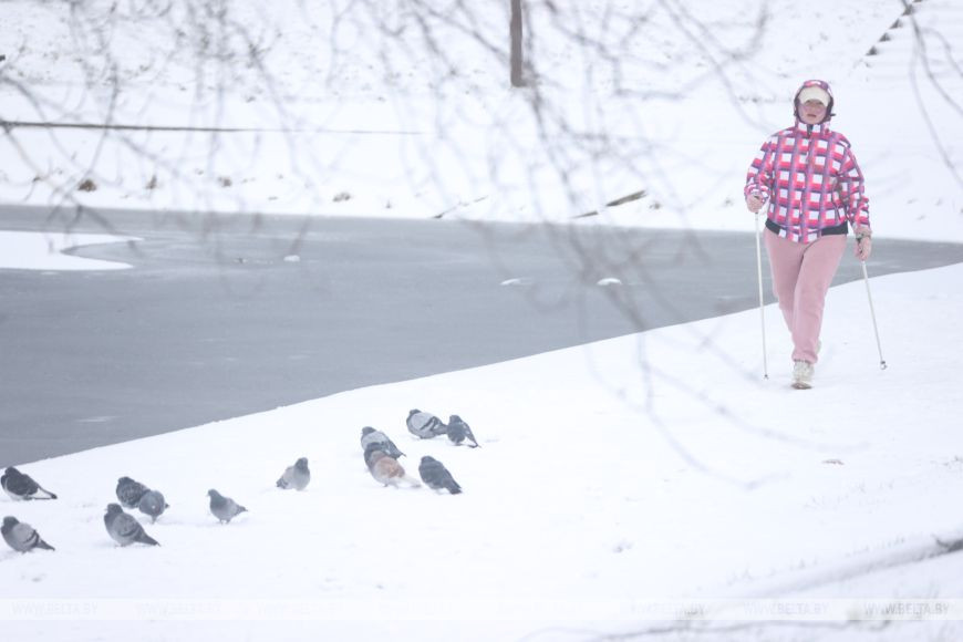 Zaśnieżony Mińsk w ostatni weekend mijającego roku 
