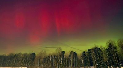 Zorza polarna w okolicach Grodna 